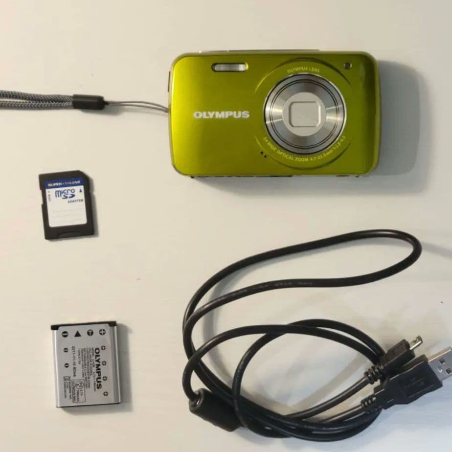 動作美品 Olympus vh210 グリーン オールドコンデジ SDセット