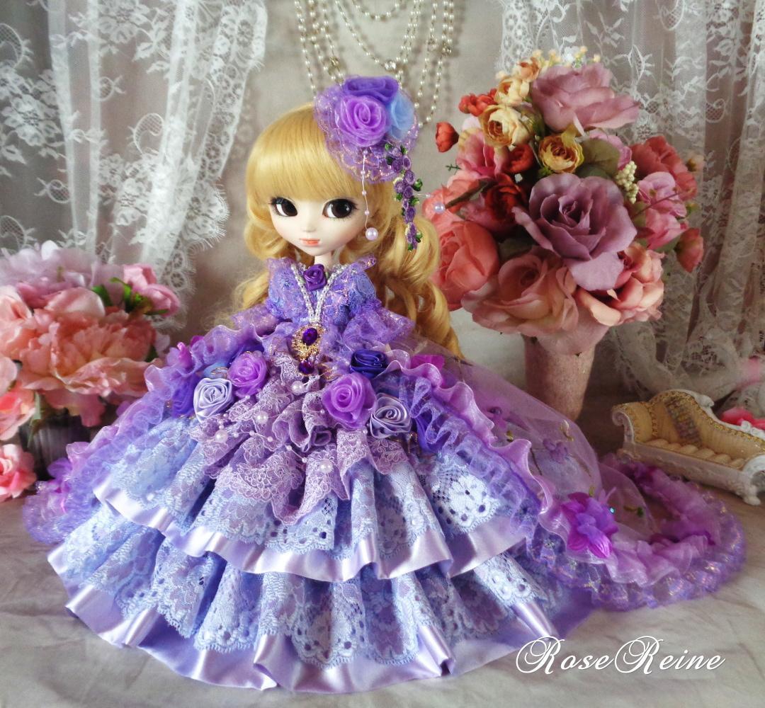 K様ご予約品 アンネローゼ王妃 パープルグラデーションボリュームフリルドレス