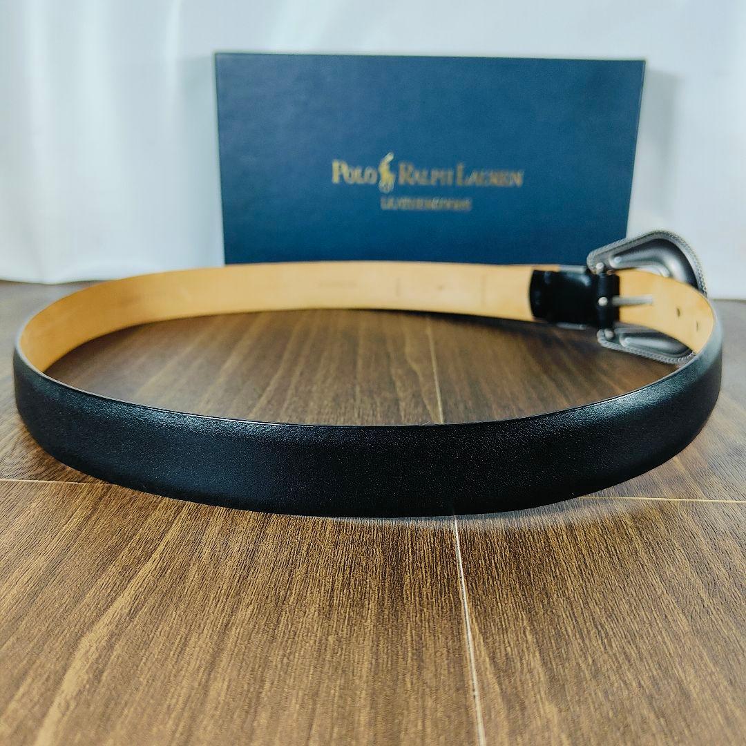 【極美品】【高級ライン】ポロラルフローレン　ウエスタンバックル　高級ドレスベルト
