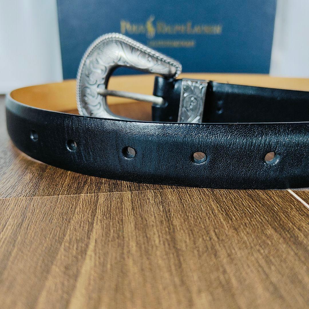 【極美品】【高級ライン】ポロラルフローレン　ウエスタンバックル　高級ドレスベルト