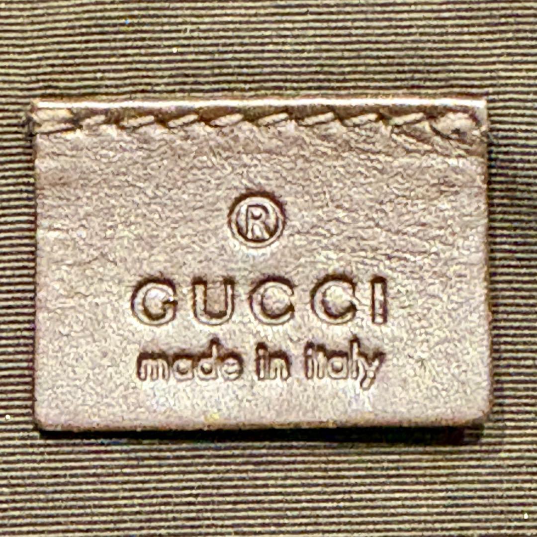 GUCCI GGキャンバスポーチ ピンクベージュ/ブラウン