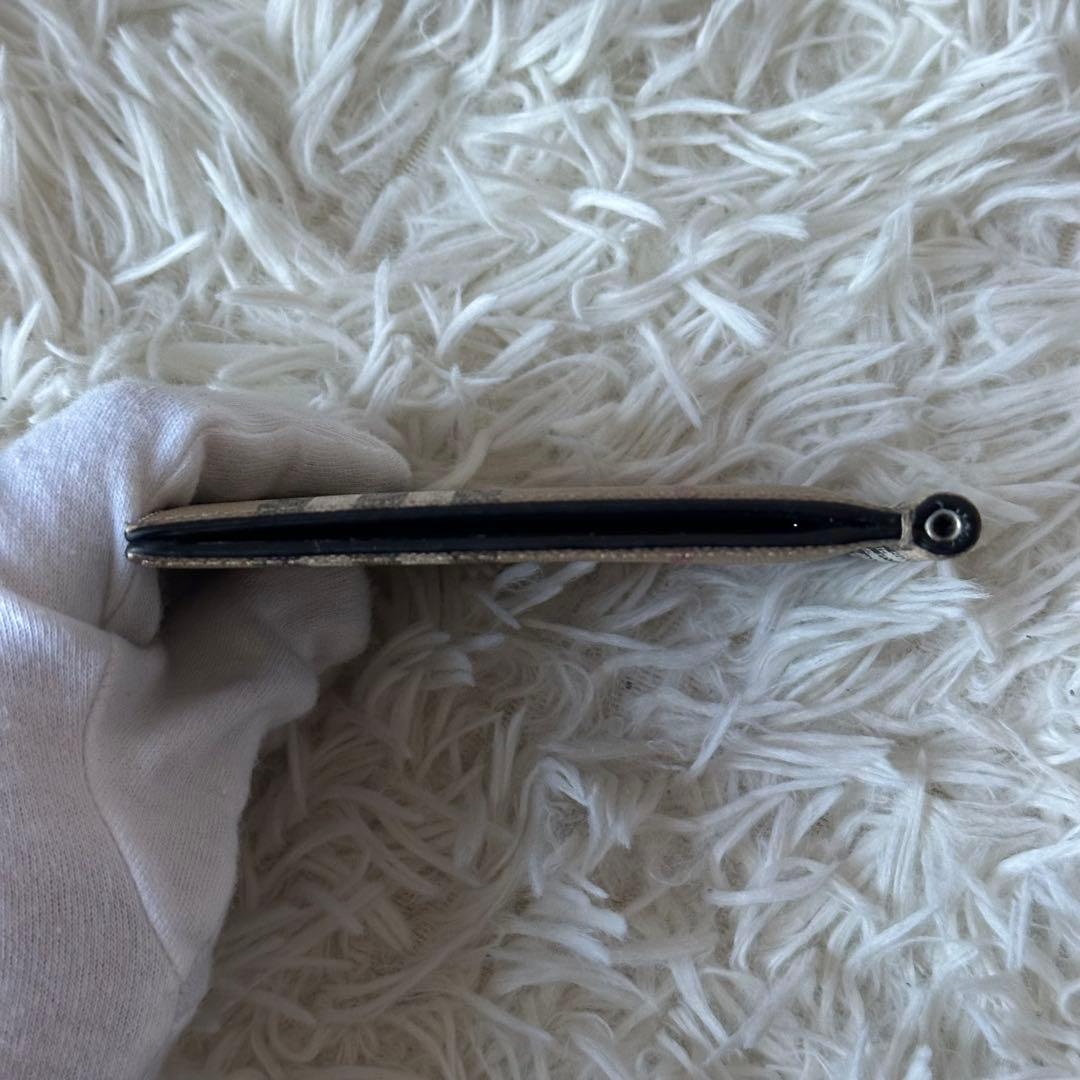 バーバリー マネークリップ ノバチェック 二つ折り財布 PVC レザー ベージュ