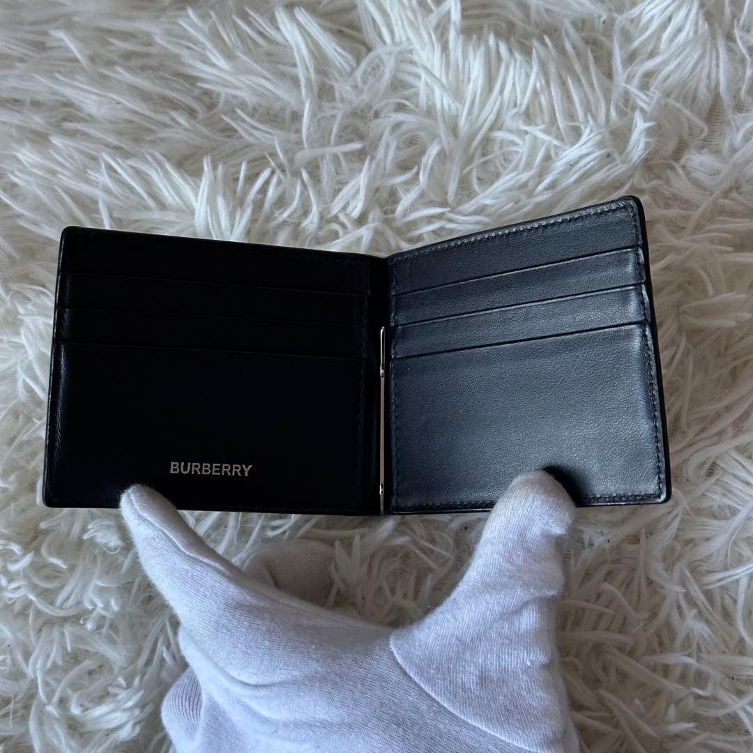 バーバリー マネークリップ ノバチェック 二つ折り財布 PVC レザー ベージュ