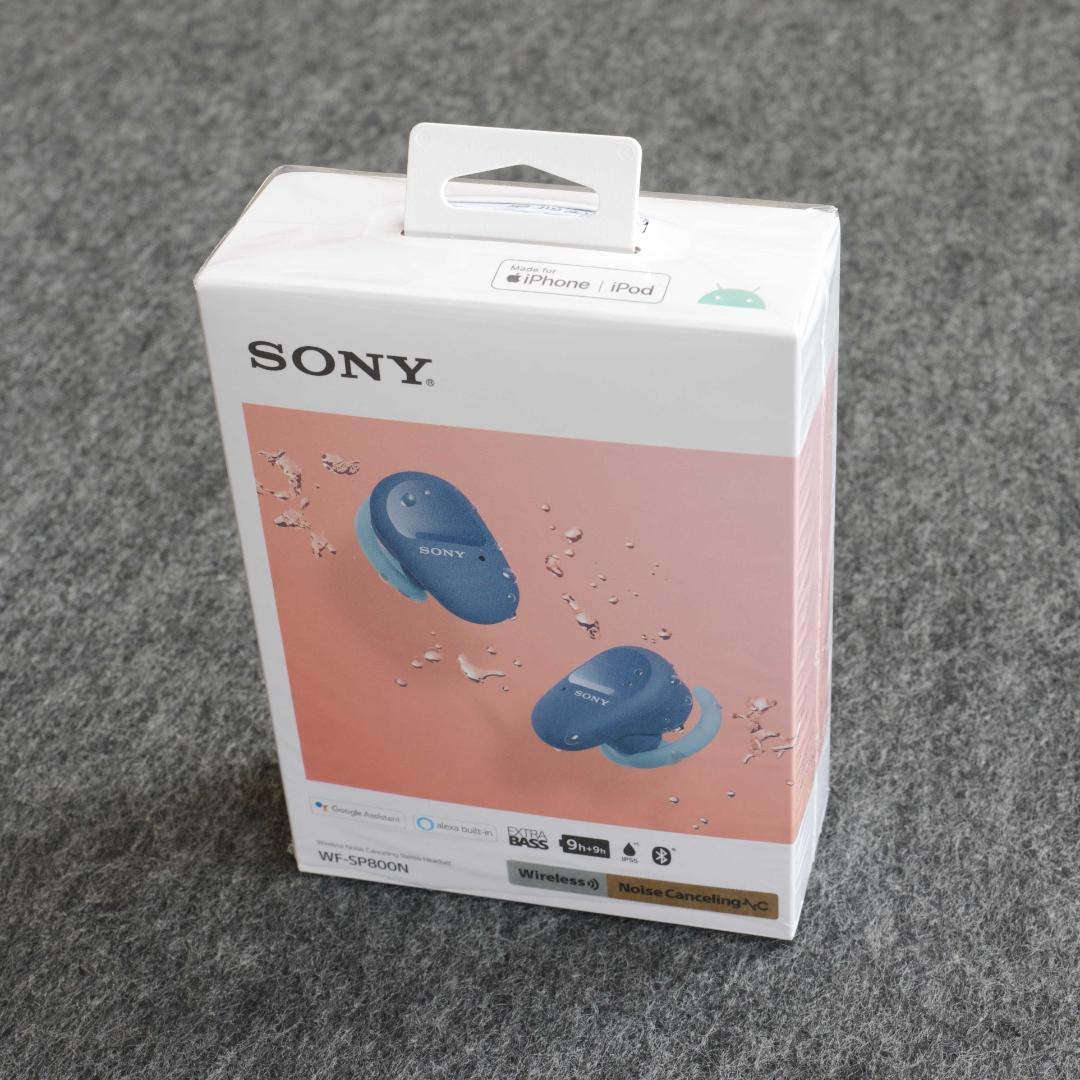 SONY WF-SP800N ワイヤレスイヤホン ブルー【美品】