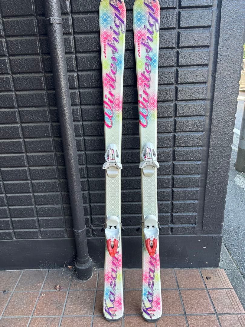 カザマ スキー板145cm ストック、headブーツ付き
