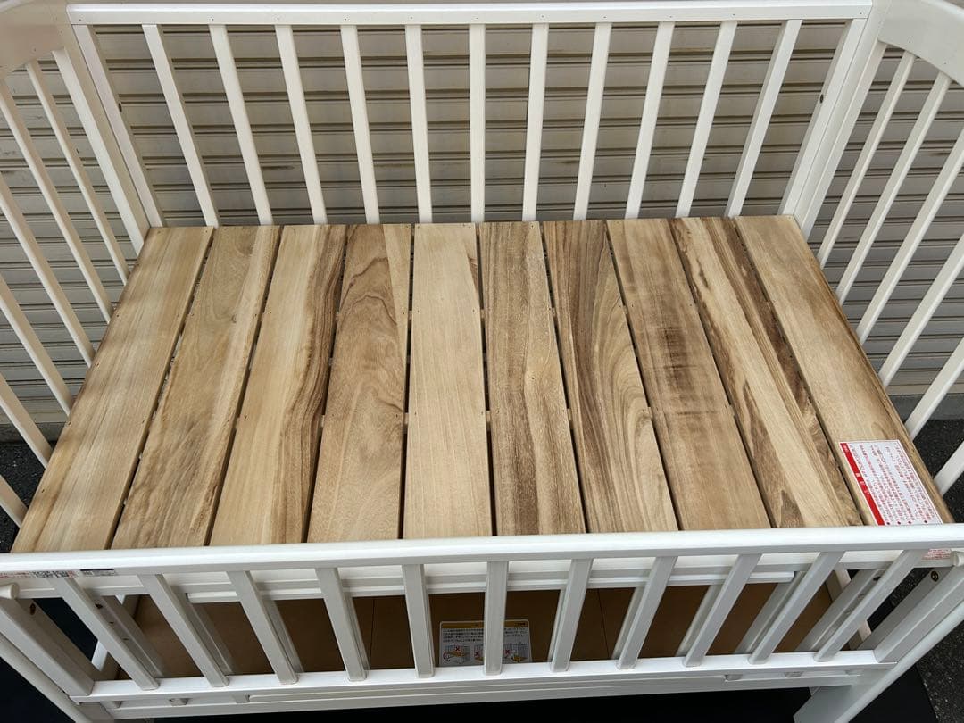 【配達・引取】カトージ　ハイポジションベビーベッド アーチ　白　大阪・兵庫