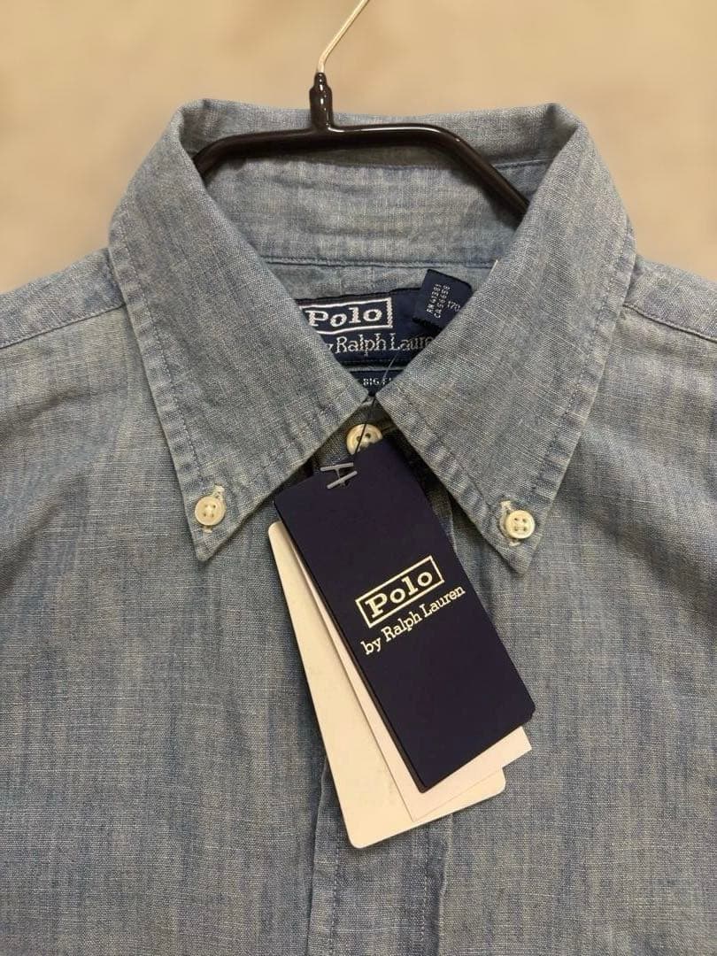 【新品タグ付き】ポロ ラルフローレン ビッグ フィット シャツ　ブルー