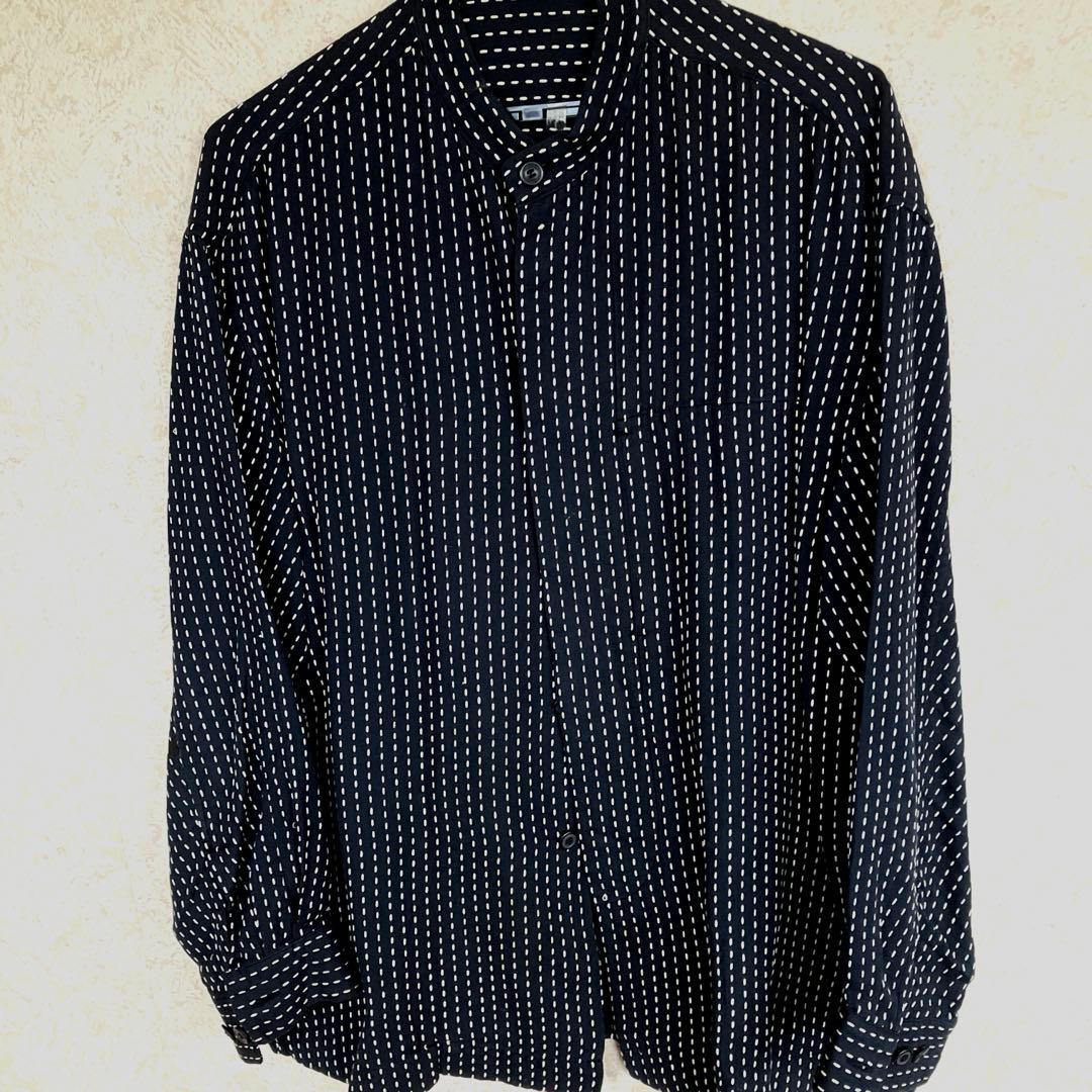 ISSYMIYAKE MENイッセイミヤケ マオカラーシャツ　総サシコ