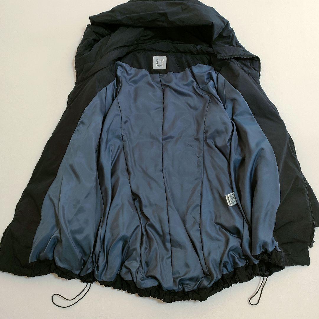 美品✨️センソユニコ　ダウンコート　コクーン　ダブルジップ　ウールジャガード切替