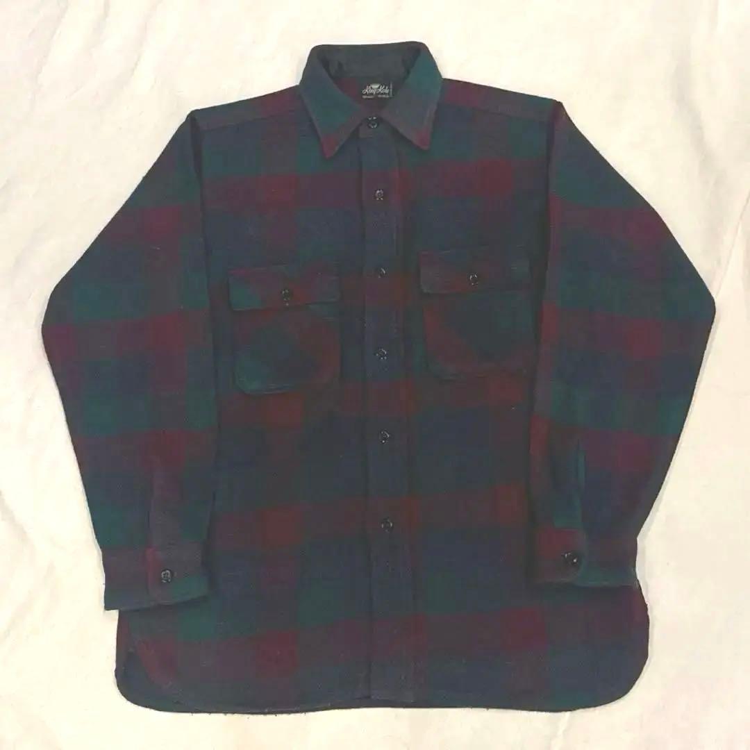 50s 60s VINTAGE ヴィンテージ ウールシャツ マチ付き