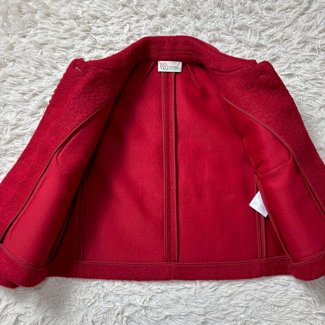 【美品】レッドヴァレンティノ　ジャケット　フリル　リボン　赤
