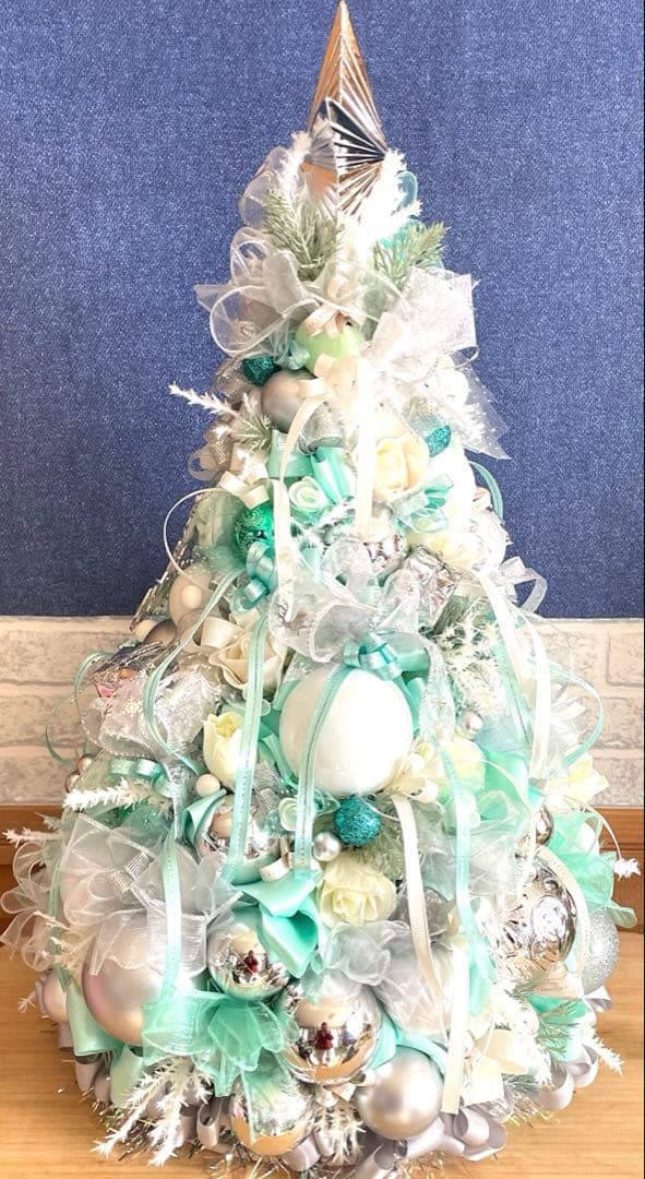 ミントグリーンのクリスマスツリー 約45センチ❣️cocc❣️2点セット❣️