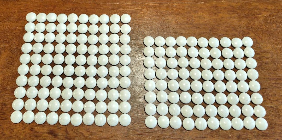 日向特製蛤碁石　本那智黒付セット　32号　木製ケース付き