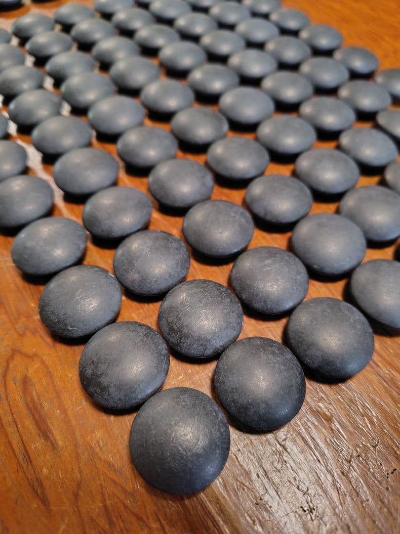 日向特製蛤碁石　本那智黒付セット　32号　木製ケース付き