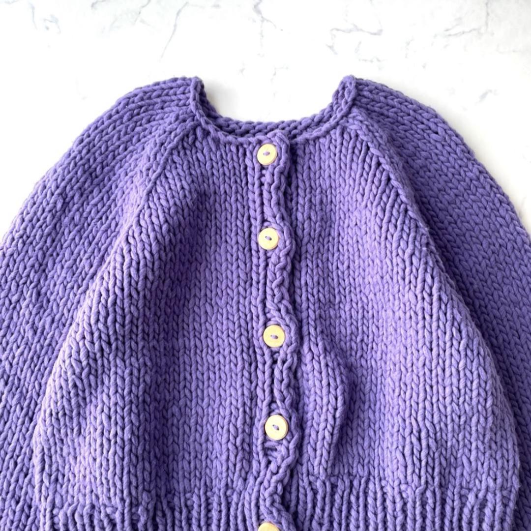 【新品】シールームリン ハンドメイド ウール マルチカーディガン パープル F