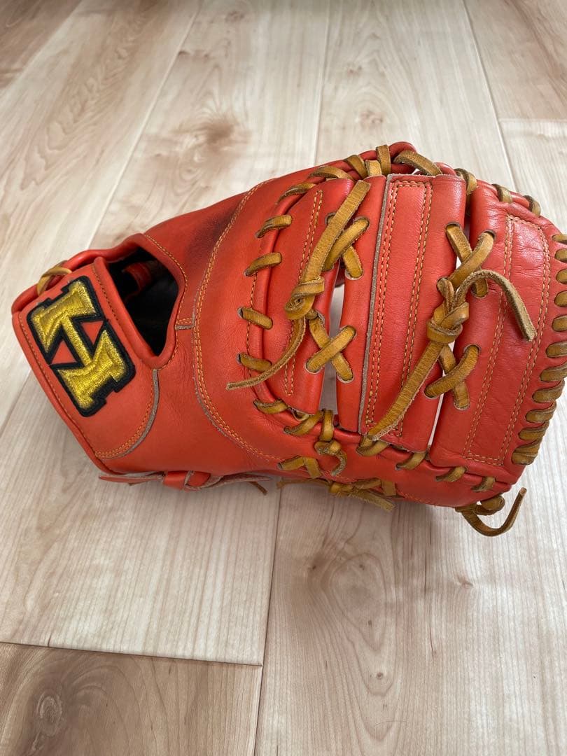 S*☆様 軟式用ファーストミット ハイゴールド オレンジ