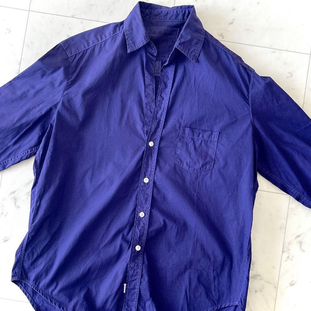 人気 フランク&アイリーン EILEEN スキッパーシャツ パープル ゆったり