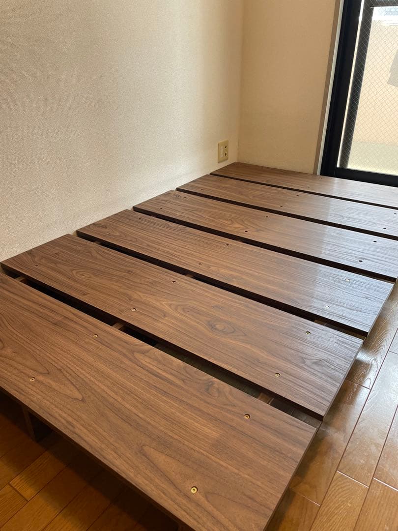 LOWYA スノコベッド幅120cm ウォルナット