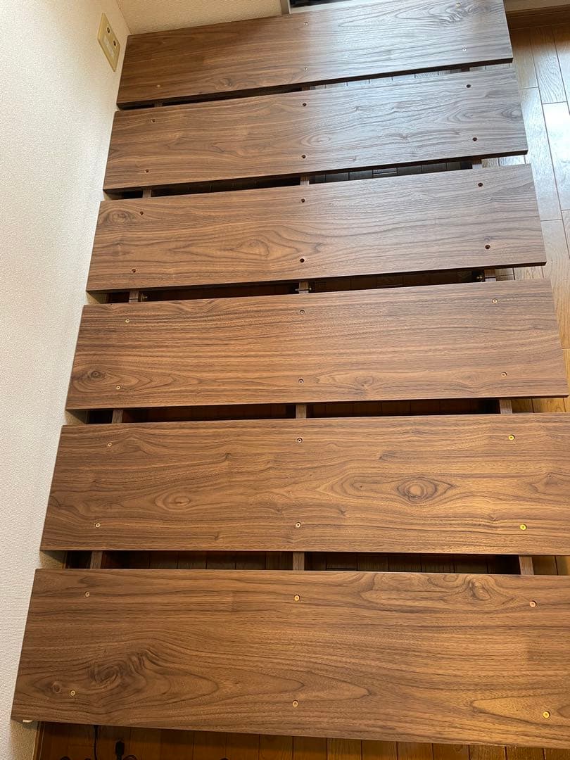 LOWYA スノコベッド幅120cm ウォルナット