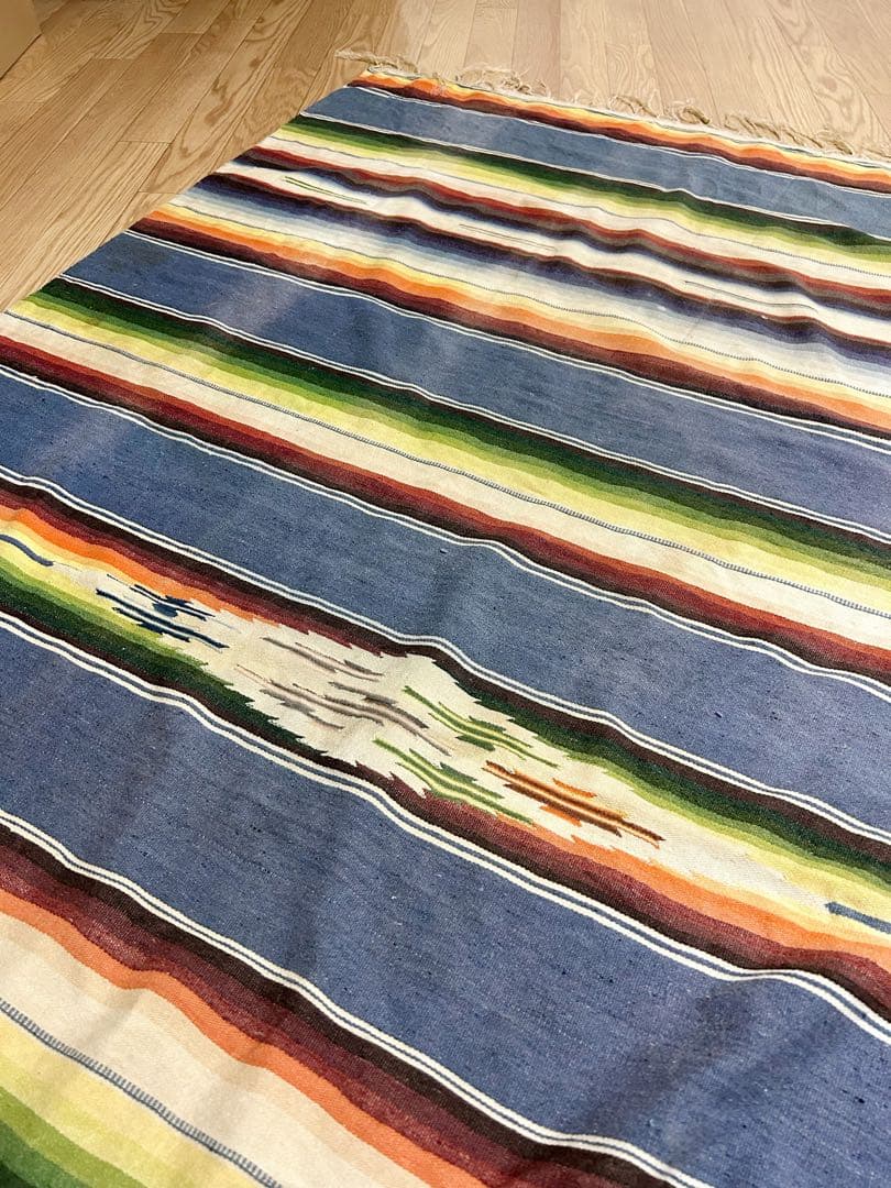 30s 40s ビンテージ メキシカンラグ サラぺ 大判 アンティーク