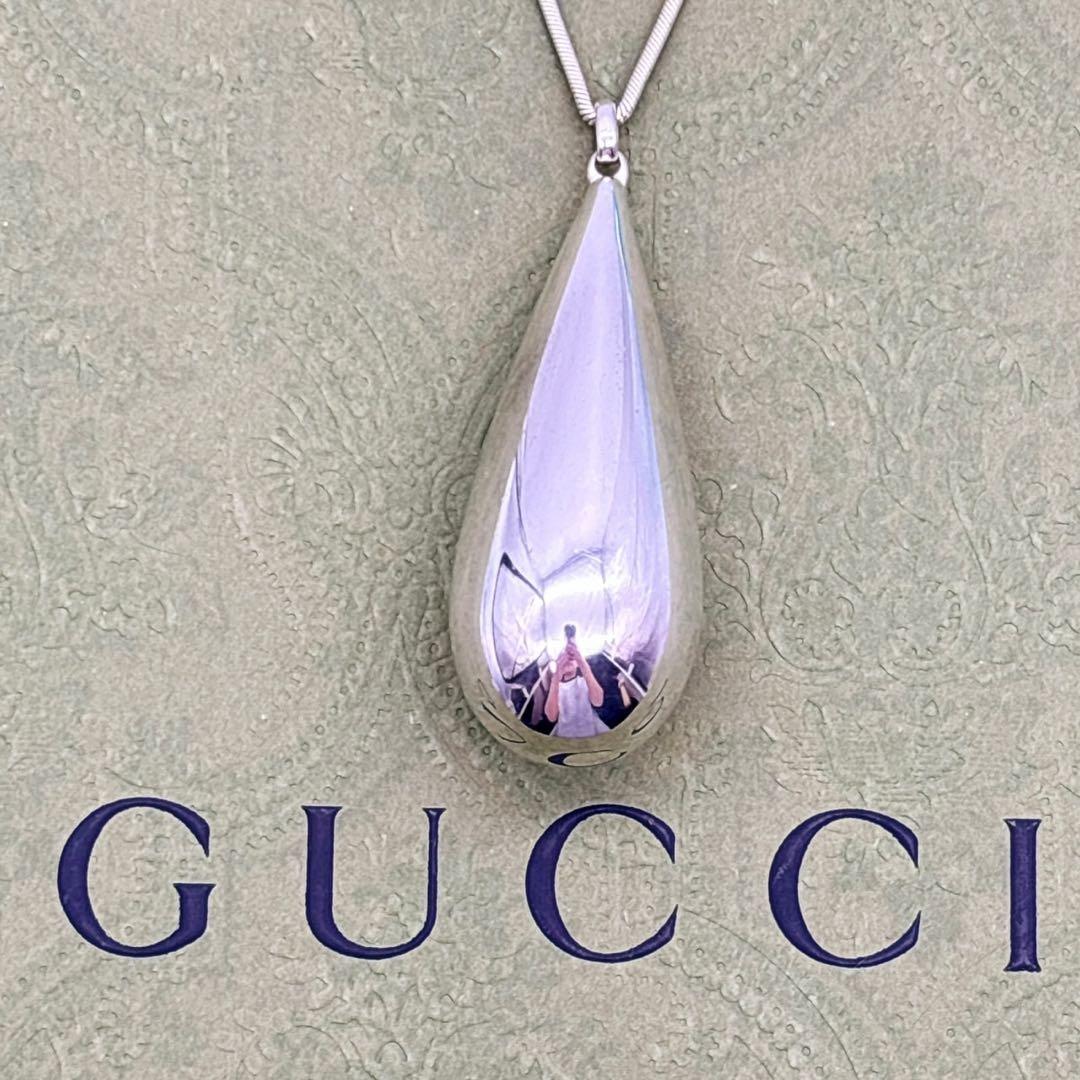グッチ ティアドロップ ネックレス ペンダント シルバー925 男女兼用