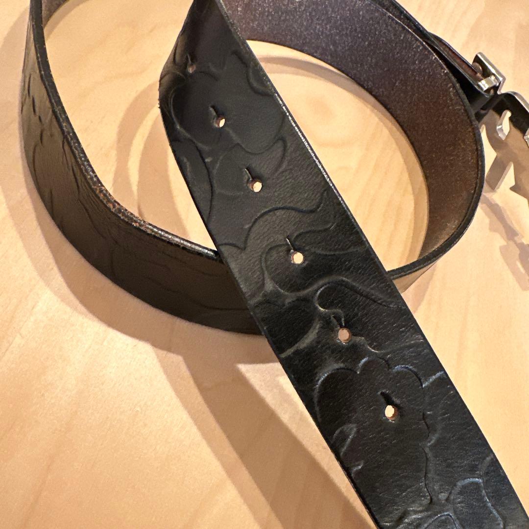 BAPE ブラック レザーベルト
