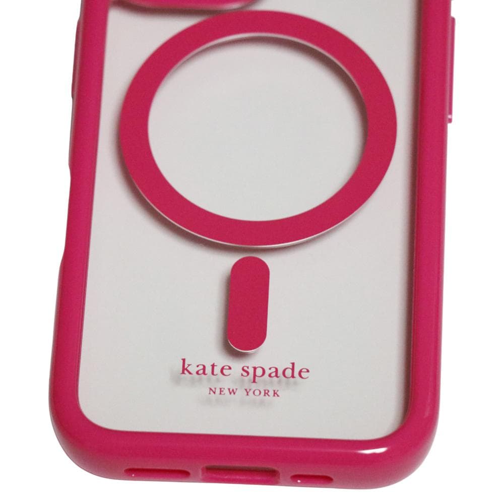 【ケイトスペード】Magsafe対応 iPhone16ケース ピンク&クリア