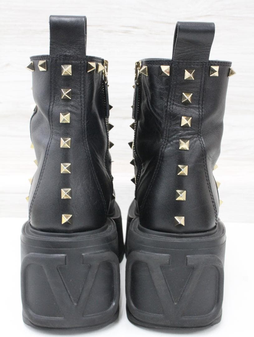 ▲ヴァレンティノガラヴァーニ プラットフォーム スタッズショートブーツ