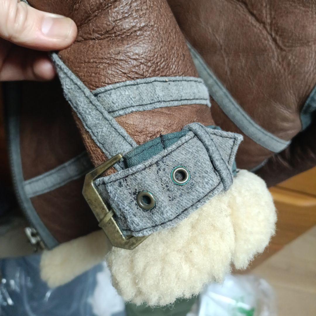 本革B-3フライトジャケット　羊皮肉厚Lサイズ　ムートンジャケット　ライダース