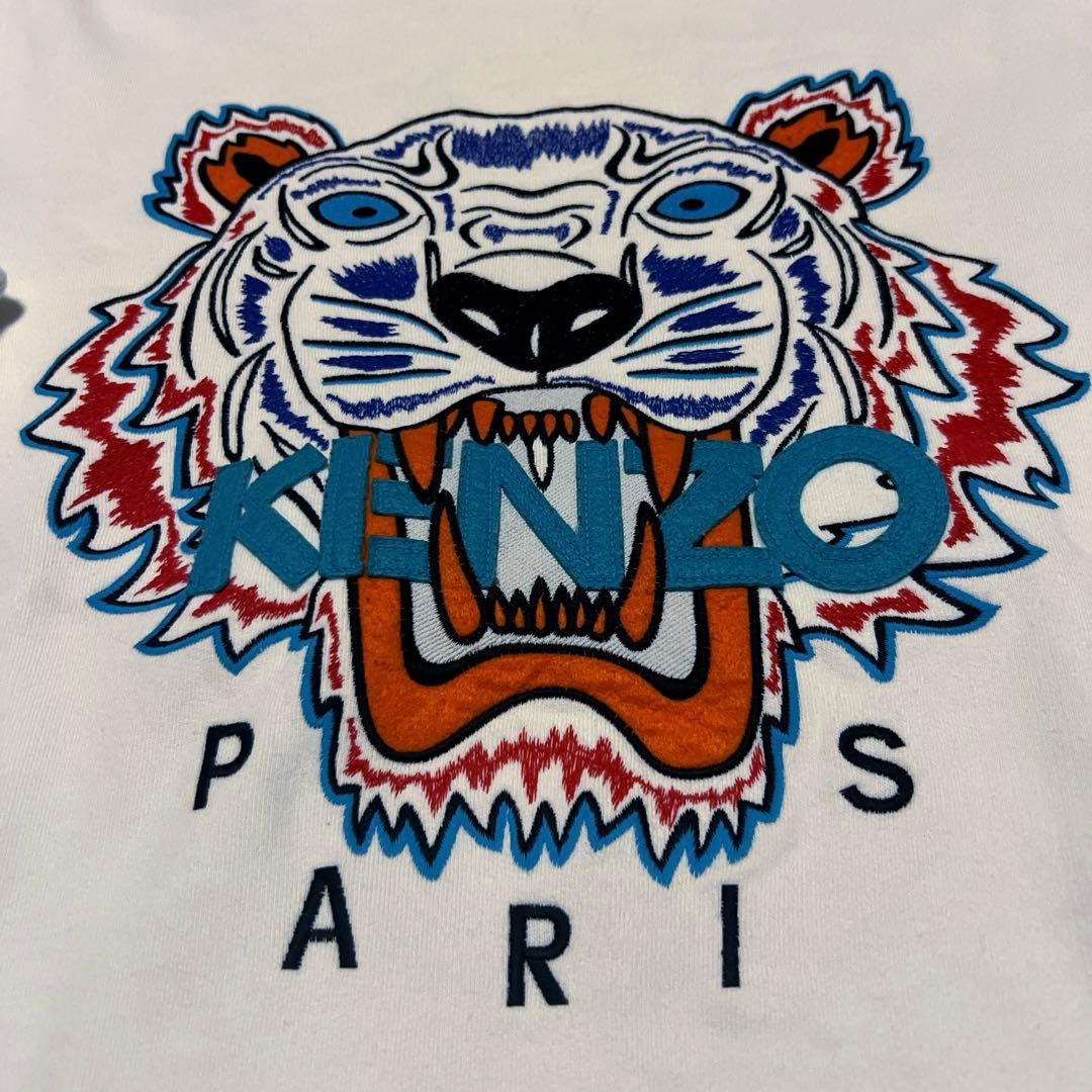 希少　廃盤モデル　KENZO トラ刺繍 ホワイトトレーナー　サイズL
