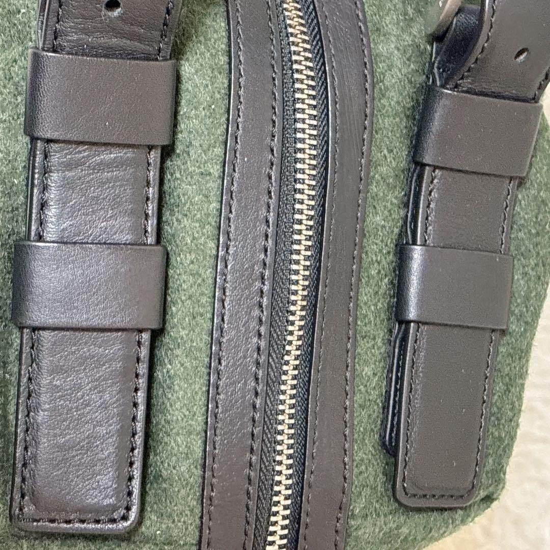 美品✨ エンポリオアルマーニ フェルト調トートバッグ 大容量 A4収納可 緑 青