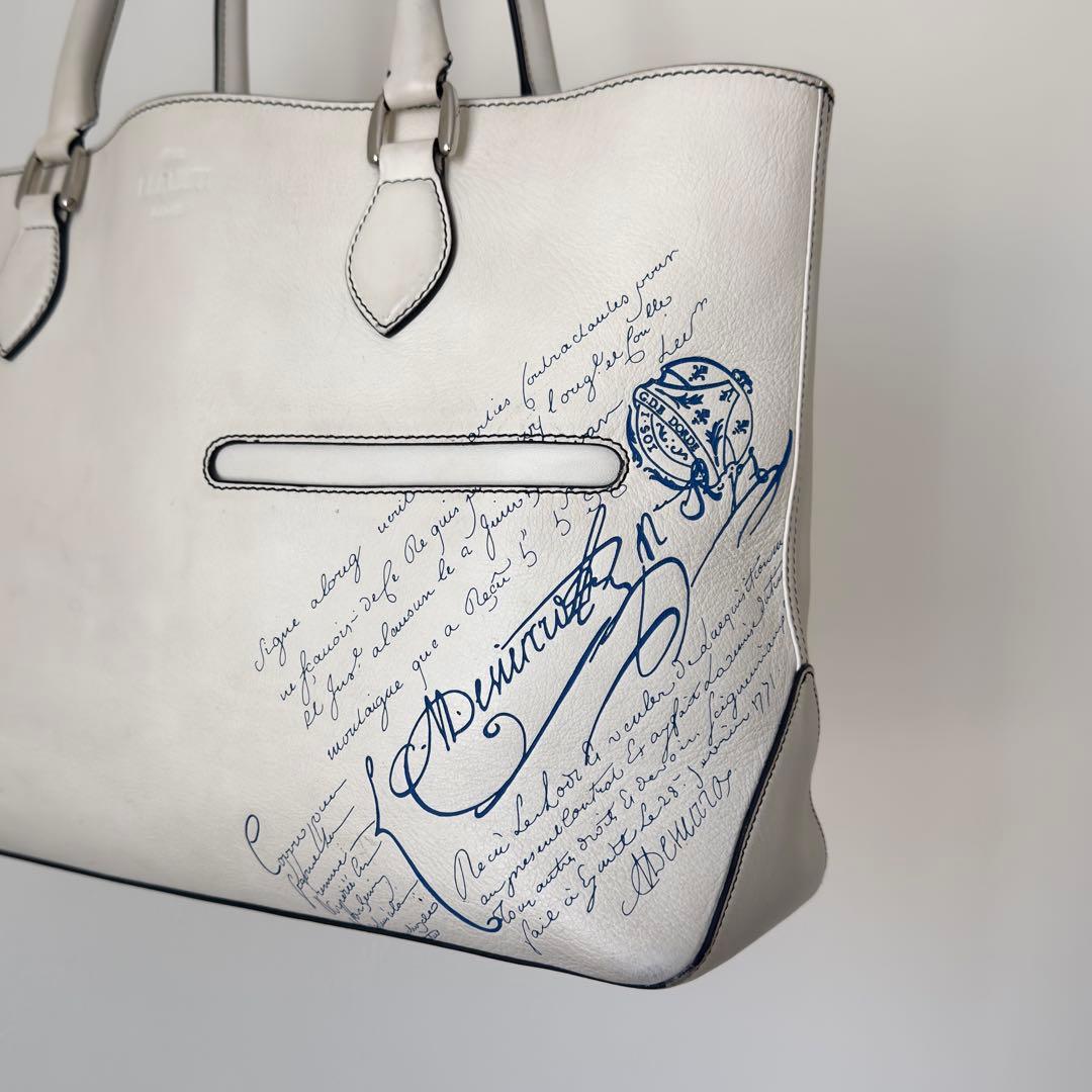 世界に一つ 72万円 ベルルッティ 特注トゥジュール ホワイトレザートートバッグ