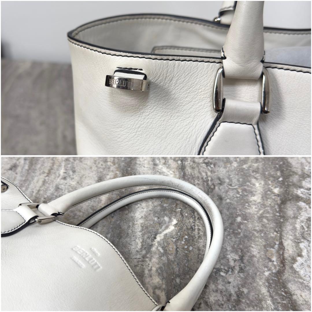世界に一つ 72万円 ベルルッティ 特注トゥジュール ホワイトレザートートバッグ
