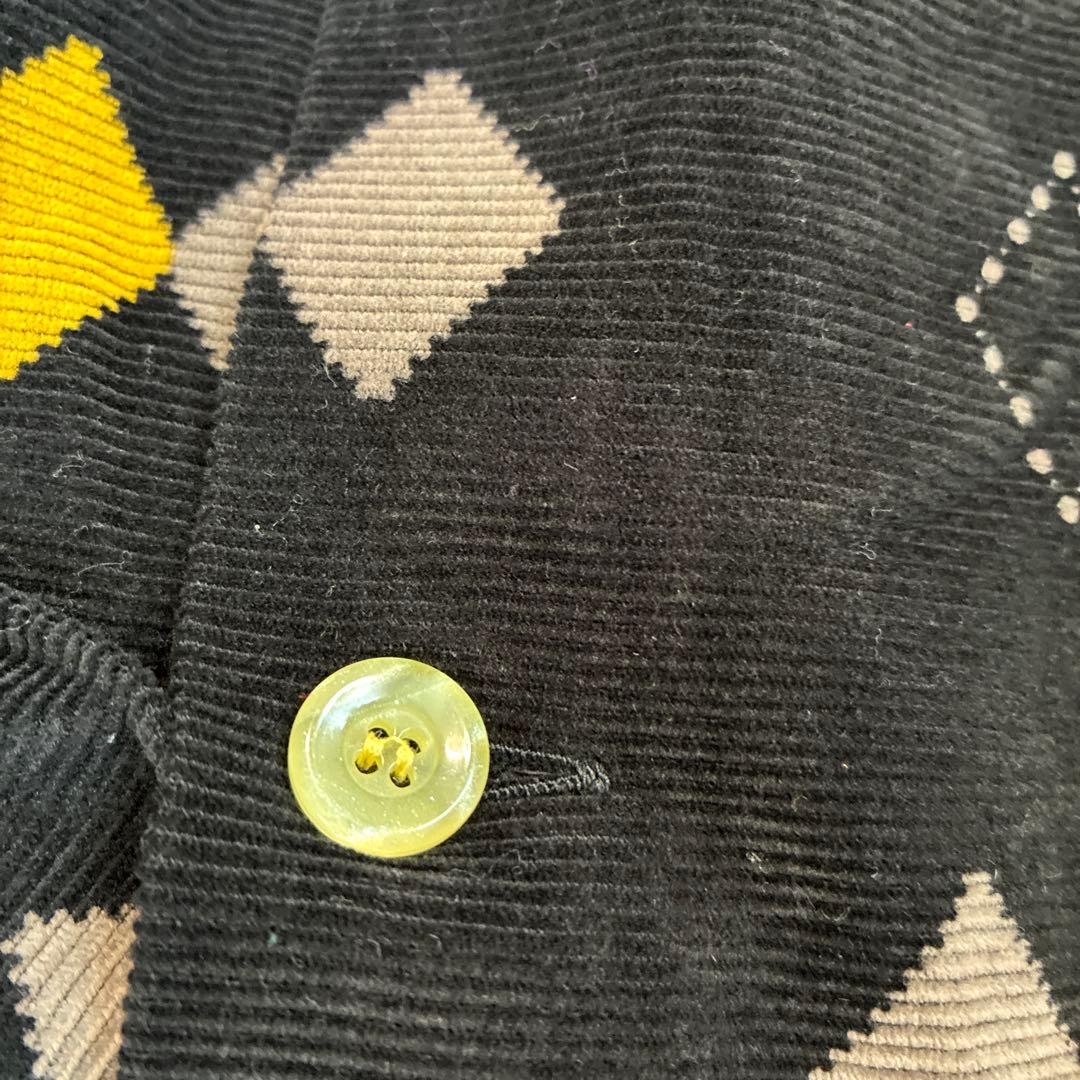 Style Eyes スタイルアイズアーガイル 長袖 コーデュロイ 黒