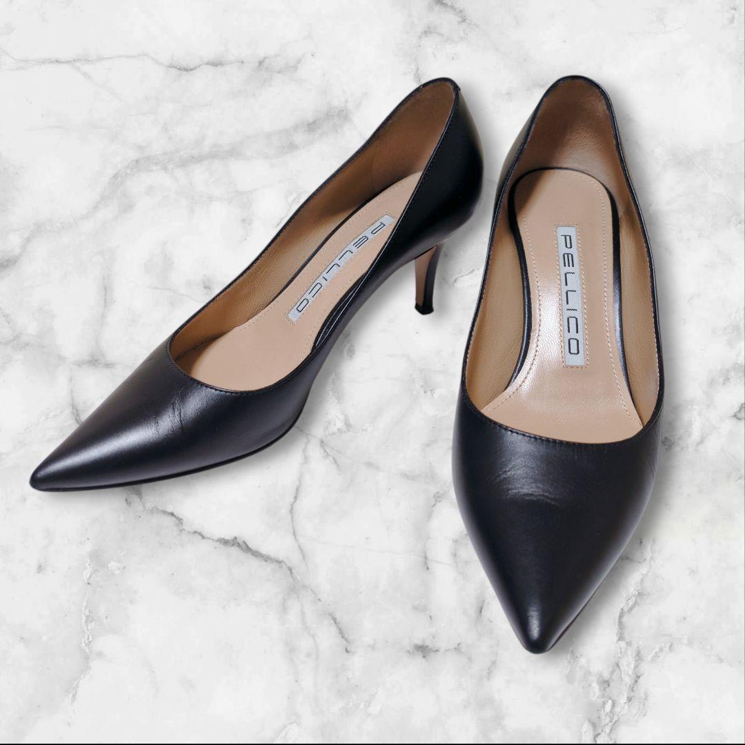 美品✨PELLICO レザー アニマ ポインテッドトゥ パンプス 黒 ヒール