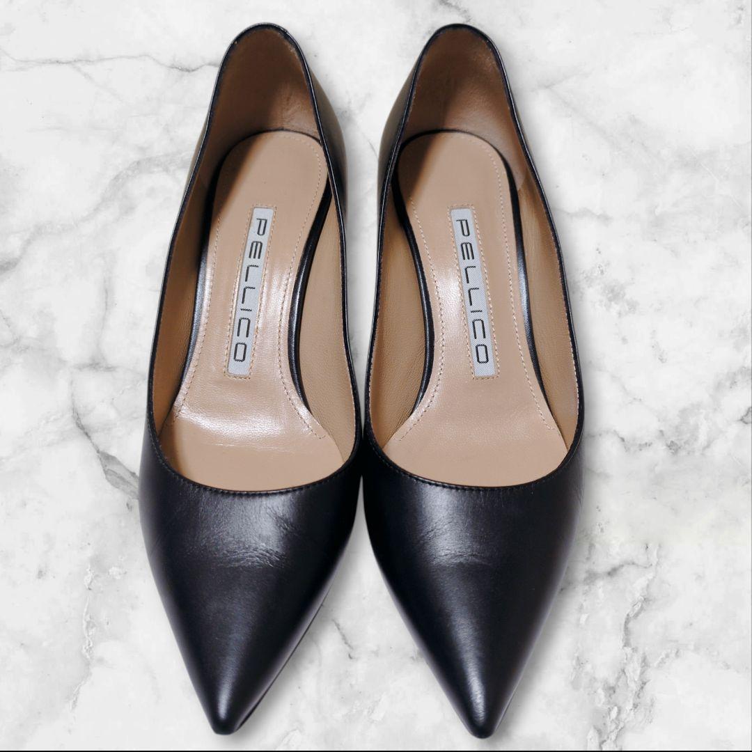 美品✨PELLICO レザー アニマ ポインテッドトゥ パンプス 黒 ヒール