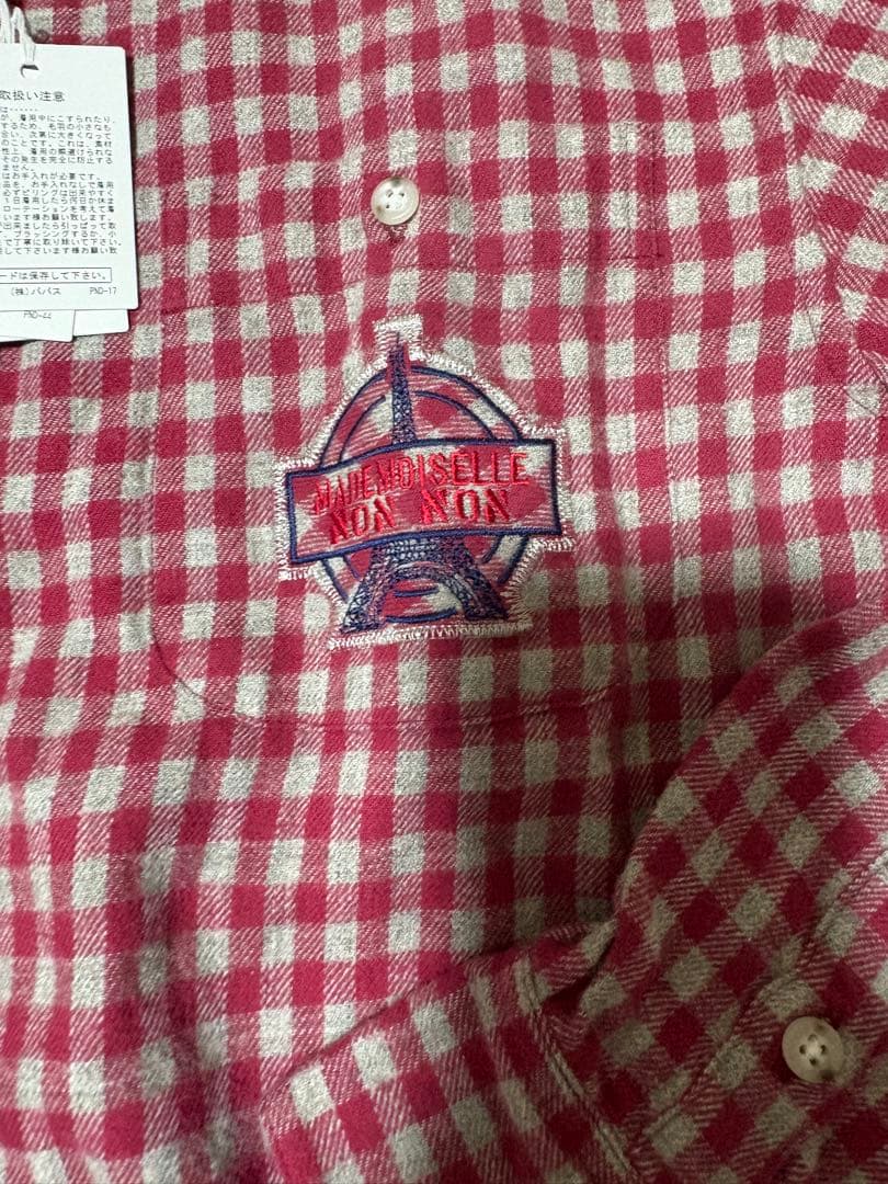 マドモアゼルノンノン 長袖 チェックネルシャツ　❣ 未使用タグ付き