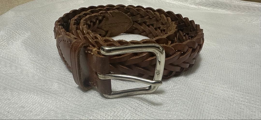 ま*る様 ホワイトハウスコックス　メッシュベルト レザー　英国製　ブラウン