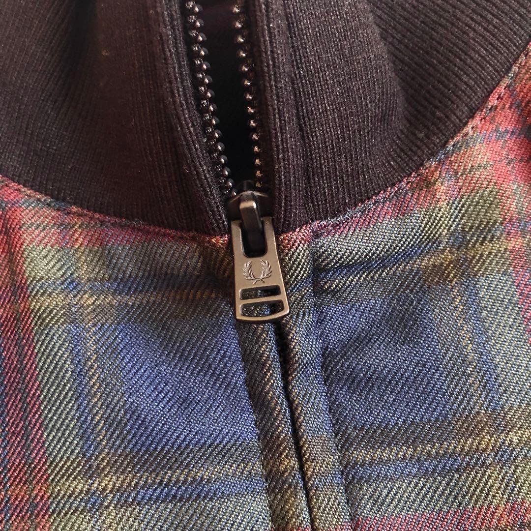 FRED PERRY タータン チェック ジップ スルー ジャケット ブルゾン