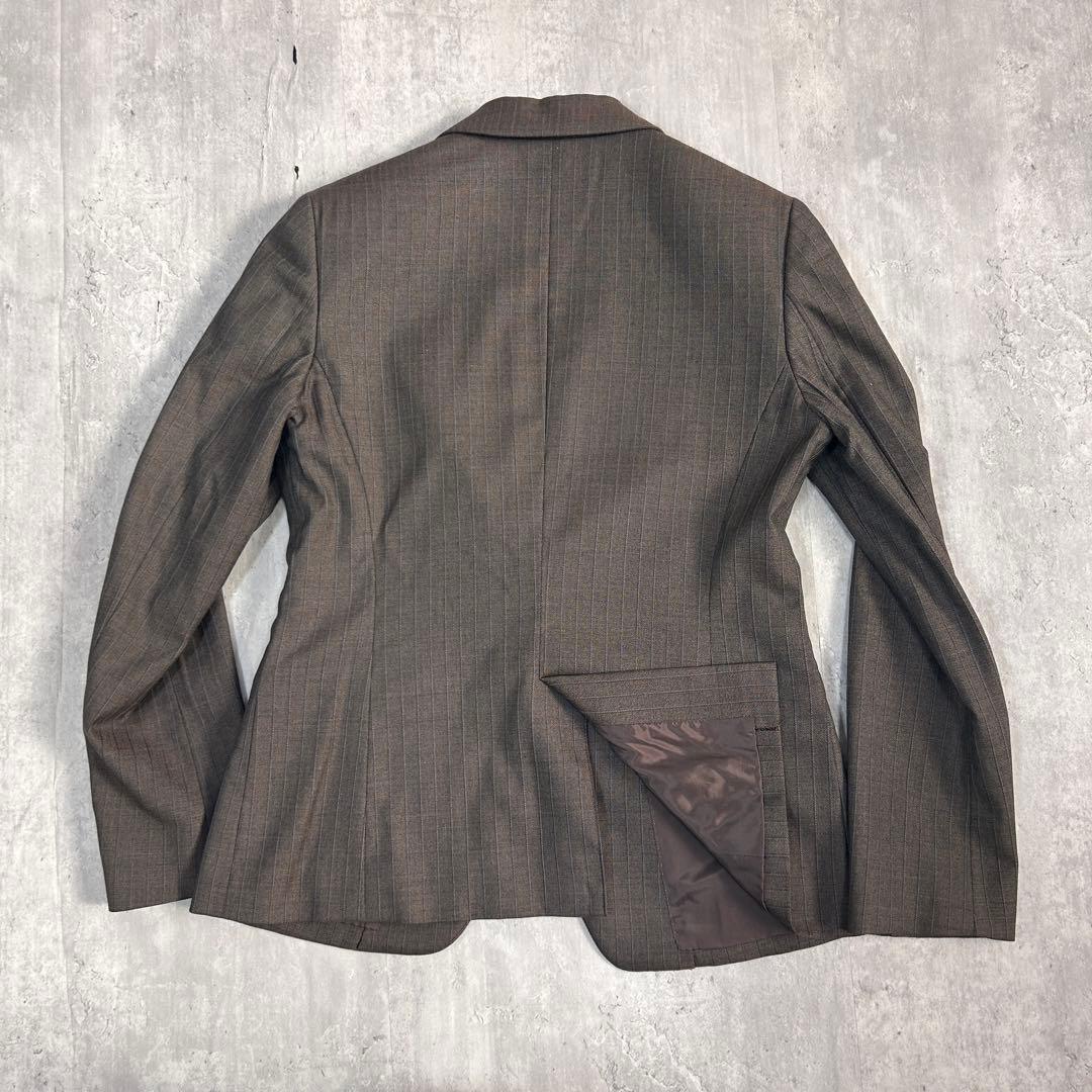 A926 美品 NEWYORKER 3点 スーツ上下 総裏 シルク混 日本製 茶