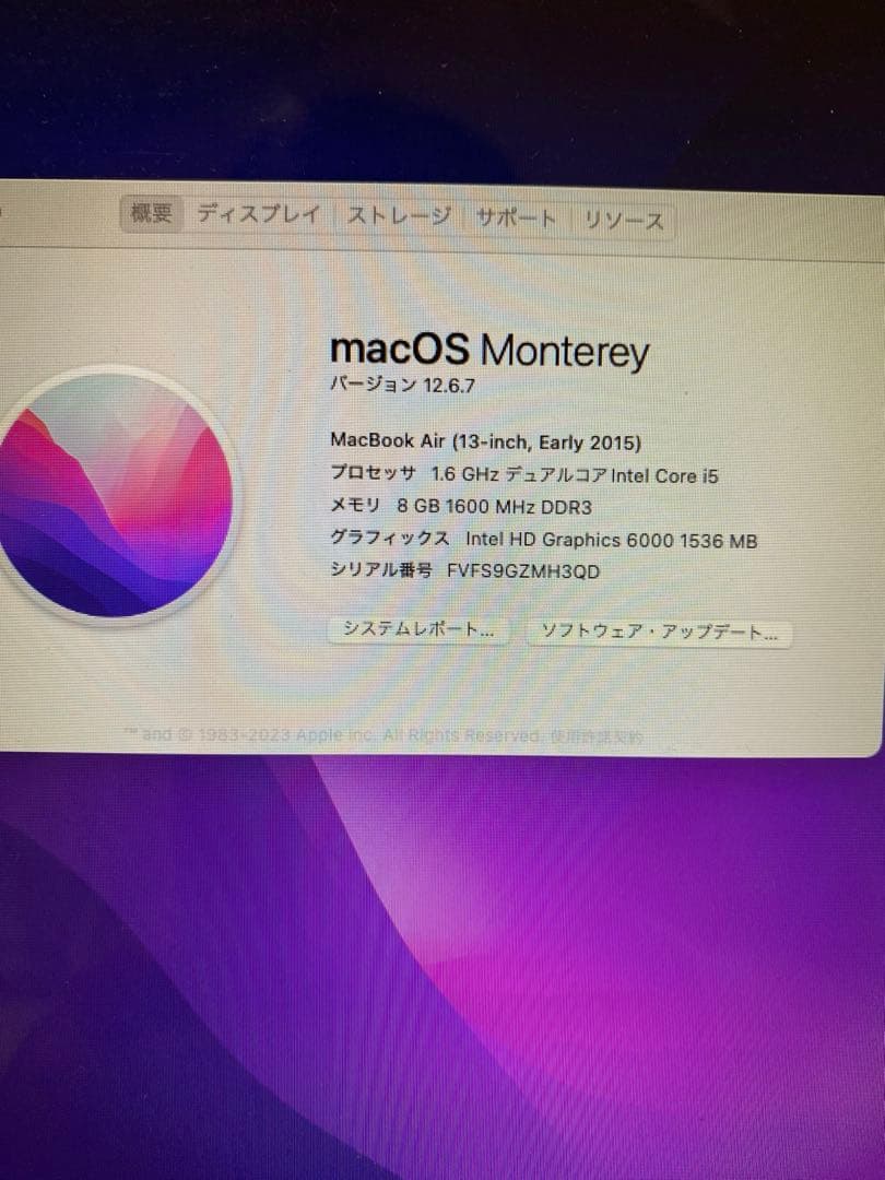 【ジャンク品】MacBookAir, Early 2015