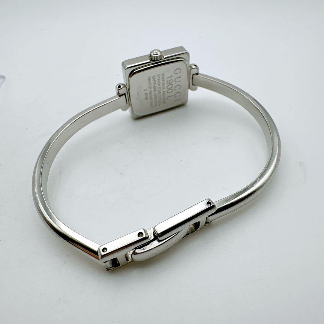 美品 稼動品 GUCCI グッチ レディース腕時計 バングル スクエア シルバー