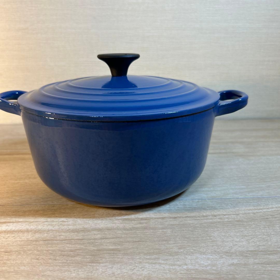 ルクルーゼ　ココットロンド　20cm ブルー　両手鍋　鍋