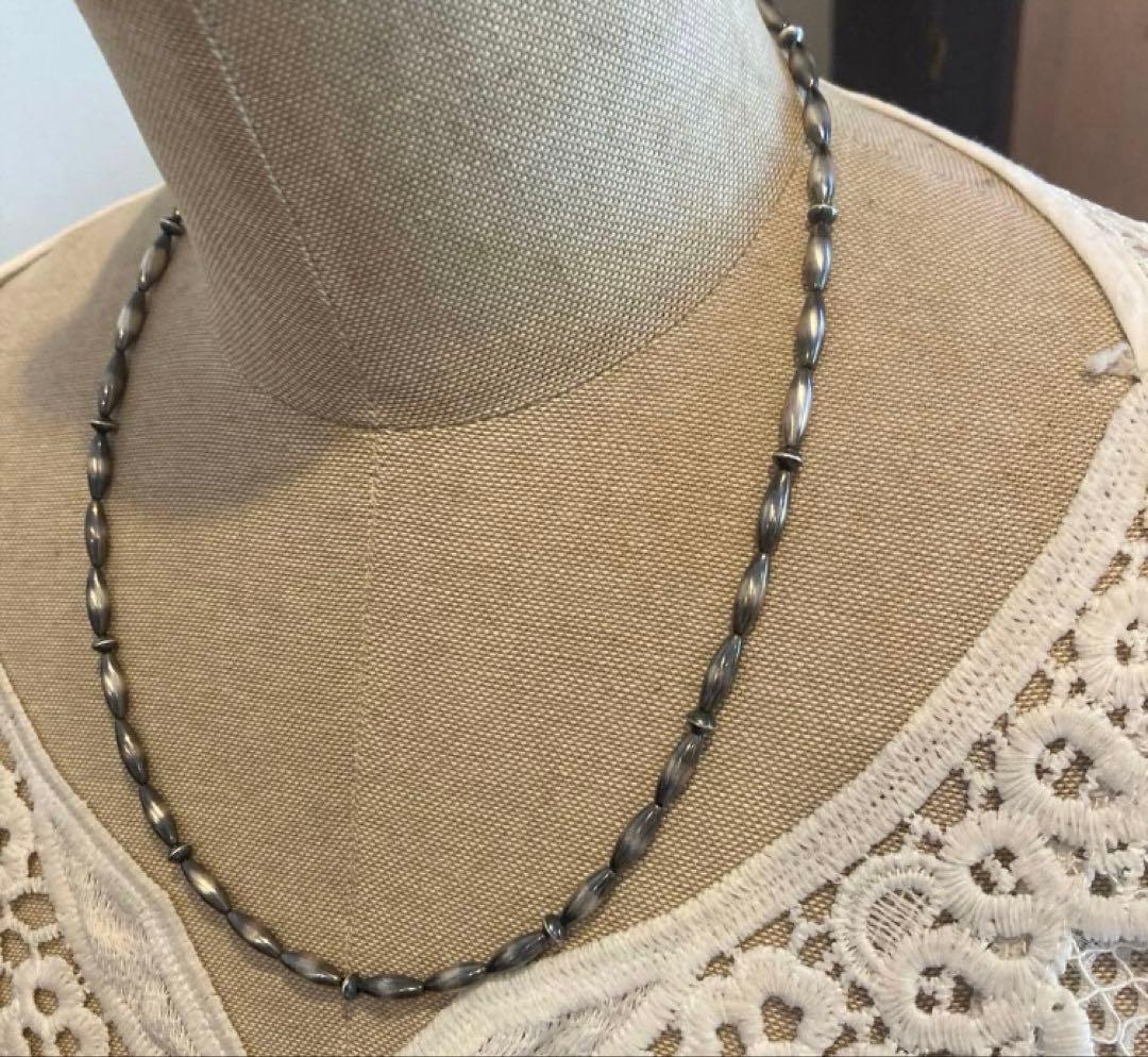 SV925製ナバホパールのオリジナルデザインネックレス　51cm