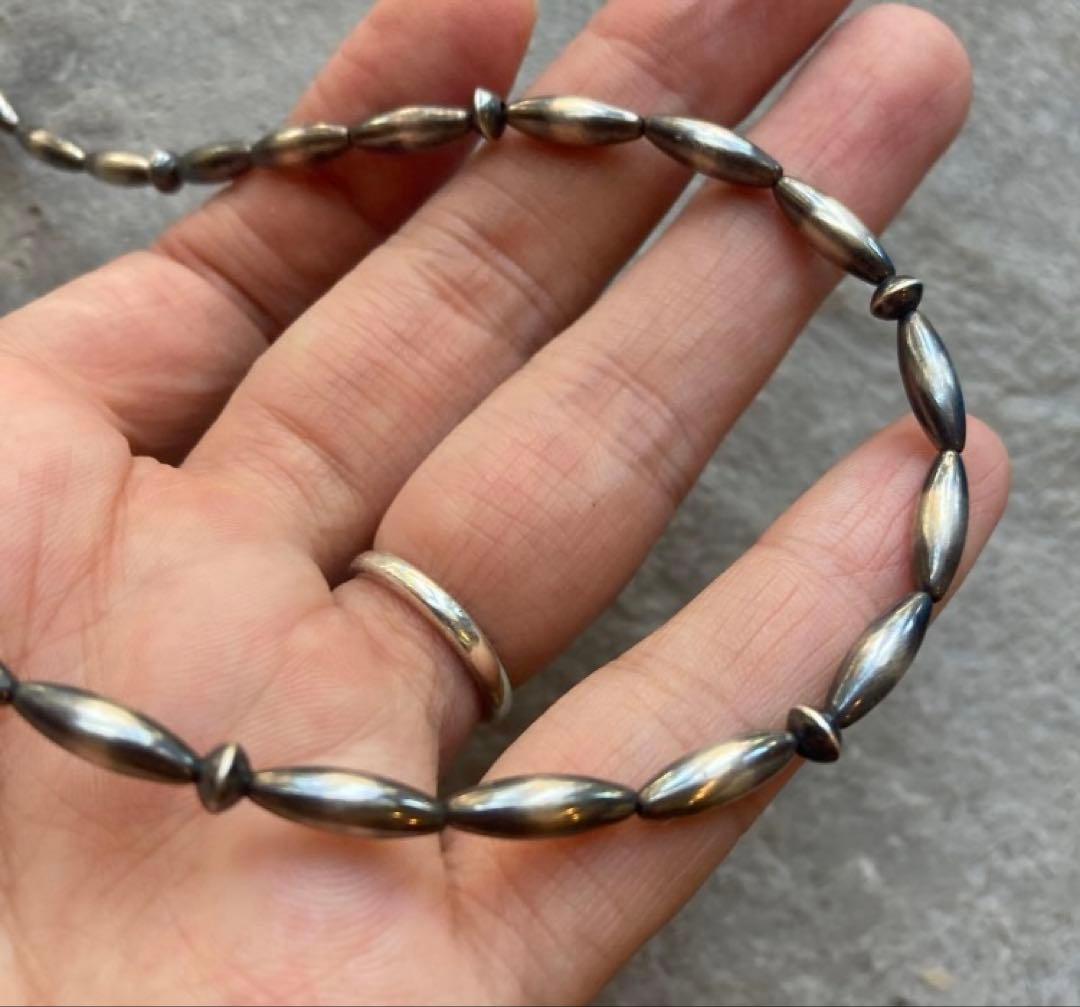 SV925製ナバホパールのオリジナルデザインネックレス　51cm