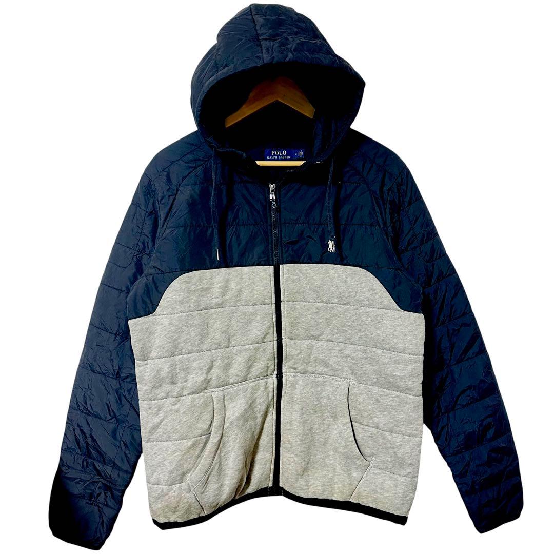 ポロラルフローレン パデットジャケット M L相当 刺繍ポニーロゴ 切替