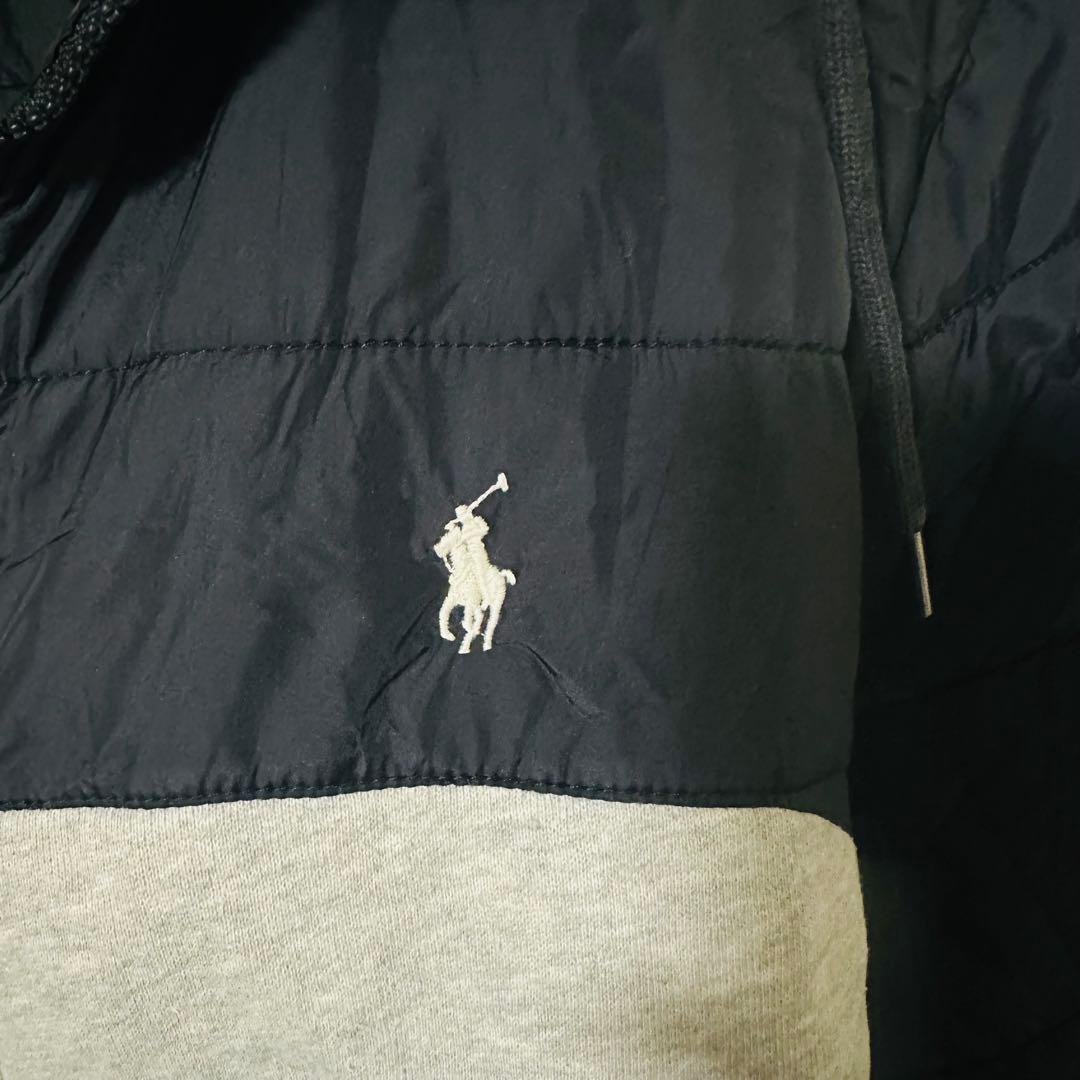 ポロラルフローレン パデットジャケット M L相当 刺繍ポニーロゴ 切替