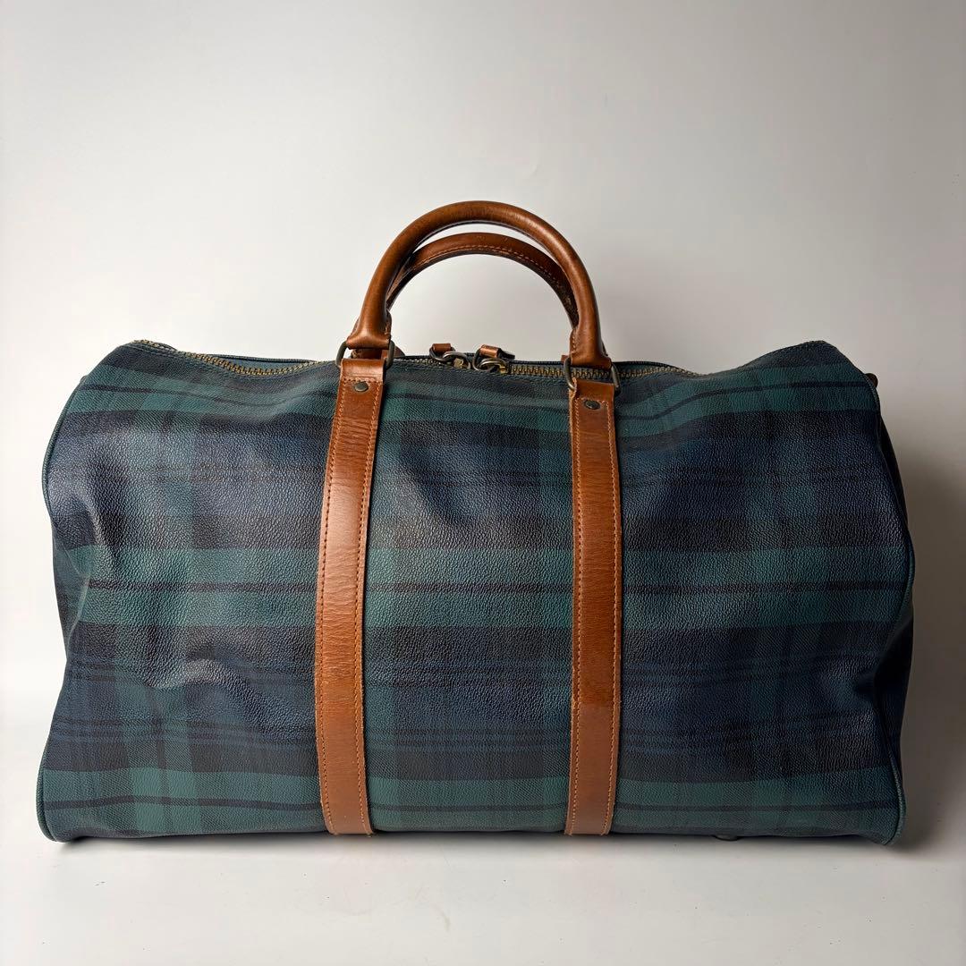 ポロラルフローレン ボストンバッグ 大 2WAY チェック PVCレザー