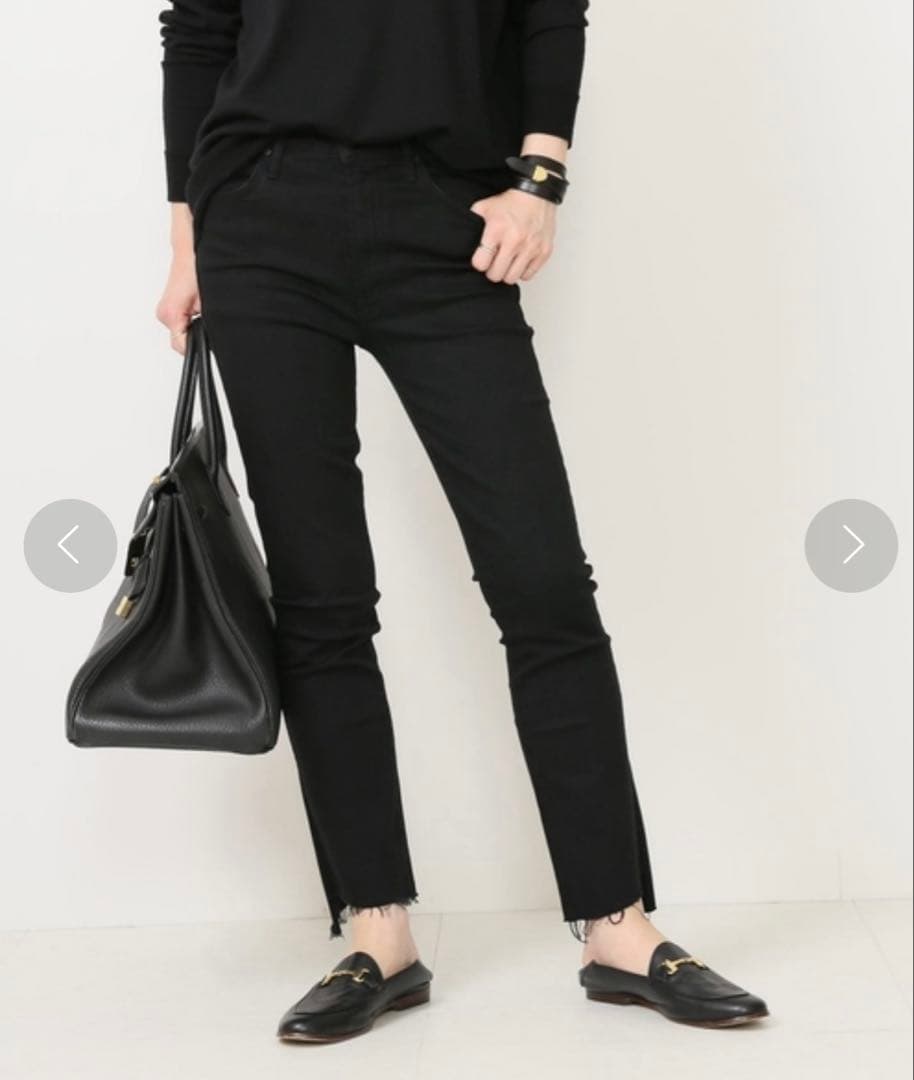 Deuxieme Classe MOTHER INSIDER CROP デニム黒