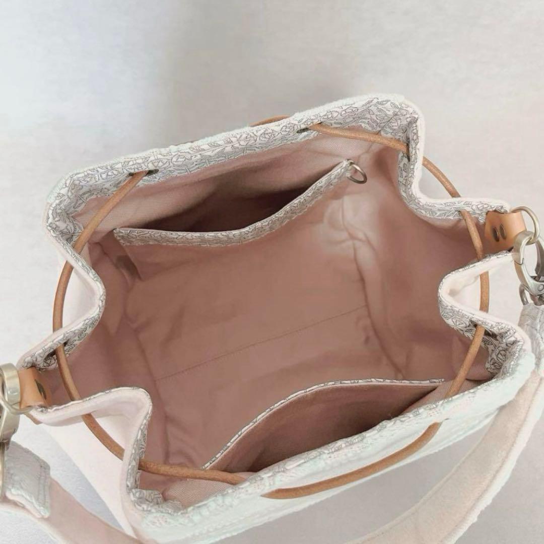 ハンドメイド　ミナペルホネン　ドローストリングバッグ⑅︎◡̈︎* 〜しずくまち